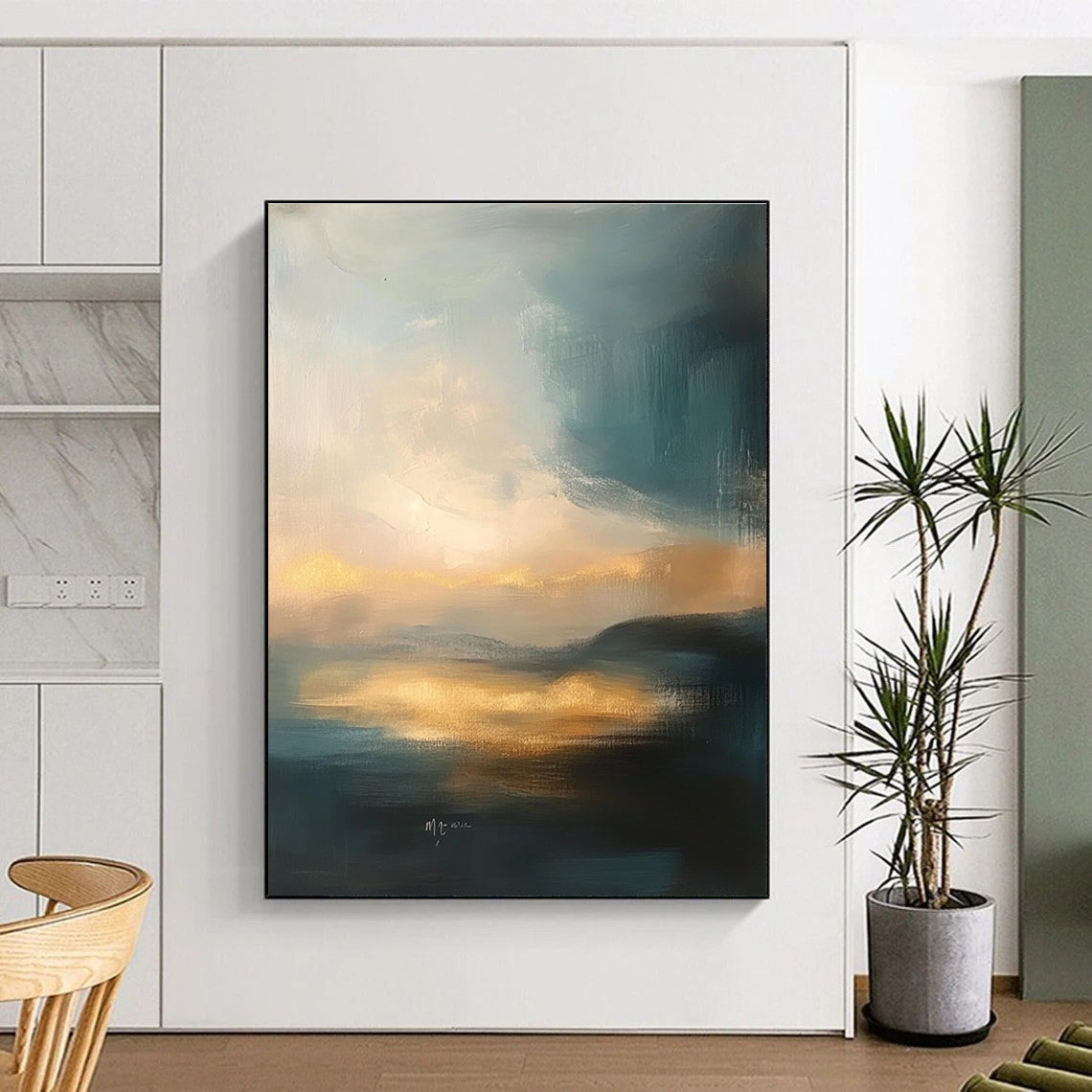 Soft Horizon - Tranquil Landscape Abstract Painting GAB0627