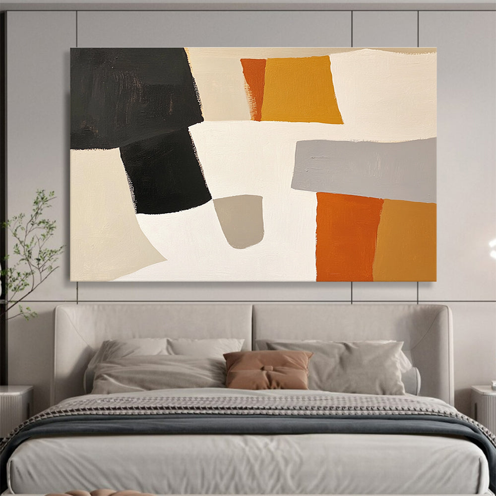 Neutral - Toned Geometric Abstract  Subtle Sophistication ABS105