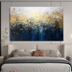Golden Forest Abstract Magical Landscape Painting for Enchanted Spaces YHT047