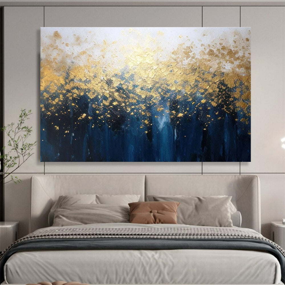 Golden Forest Abstract Magical Landscape Painting for Enchanted Spaces YHT047