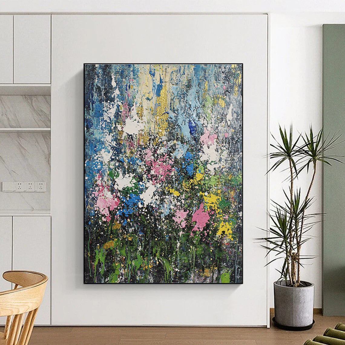 Floral Explosion Abstract Painting with Lush Abundance WINK198