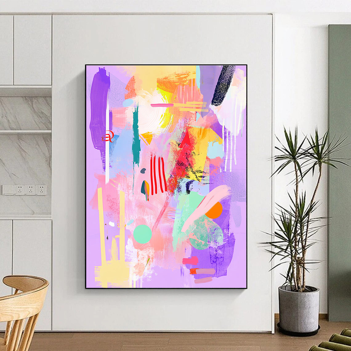 Colorful Pastel Abstract Painting for Bohemian - Styled Cafes GAB1031