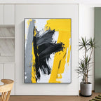 Yellow - Gray Abstract Bold Painting with Dynamic Energy WINK412
