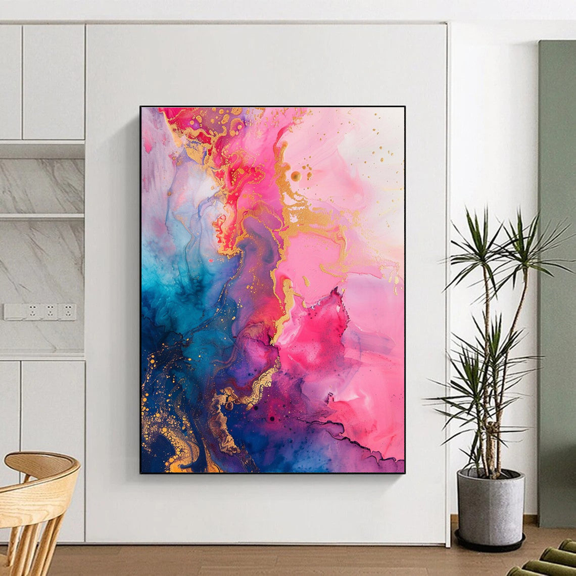 Dreamy Ink - Flow Abstract with Gold Painting for Relaxing Spaces HENG286