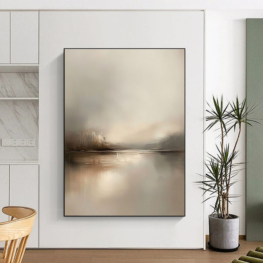 Misty Lake Abstract - Dreamy Landscape Abstract Art GAB0516