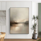 Misty Lake Abstract - Dreamy Landscape Abstract Art GAB0516