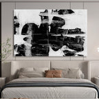 Monochrome Abstract Painting for Industrial Spaces YHT134