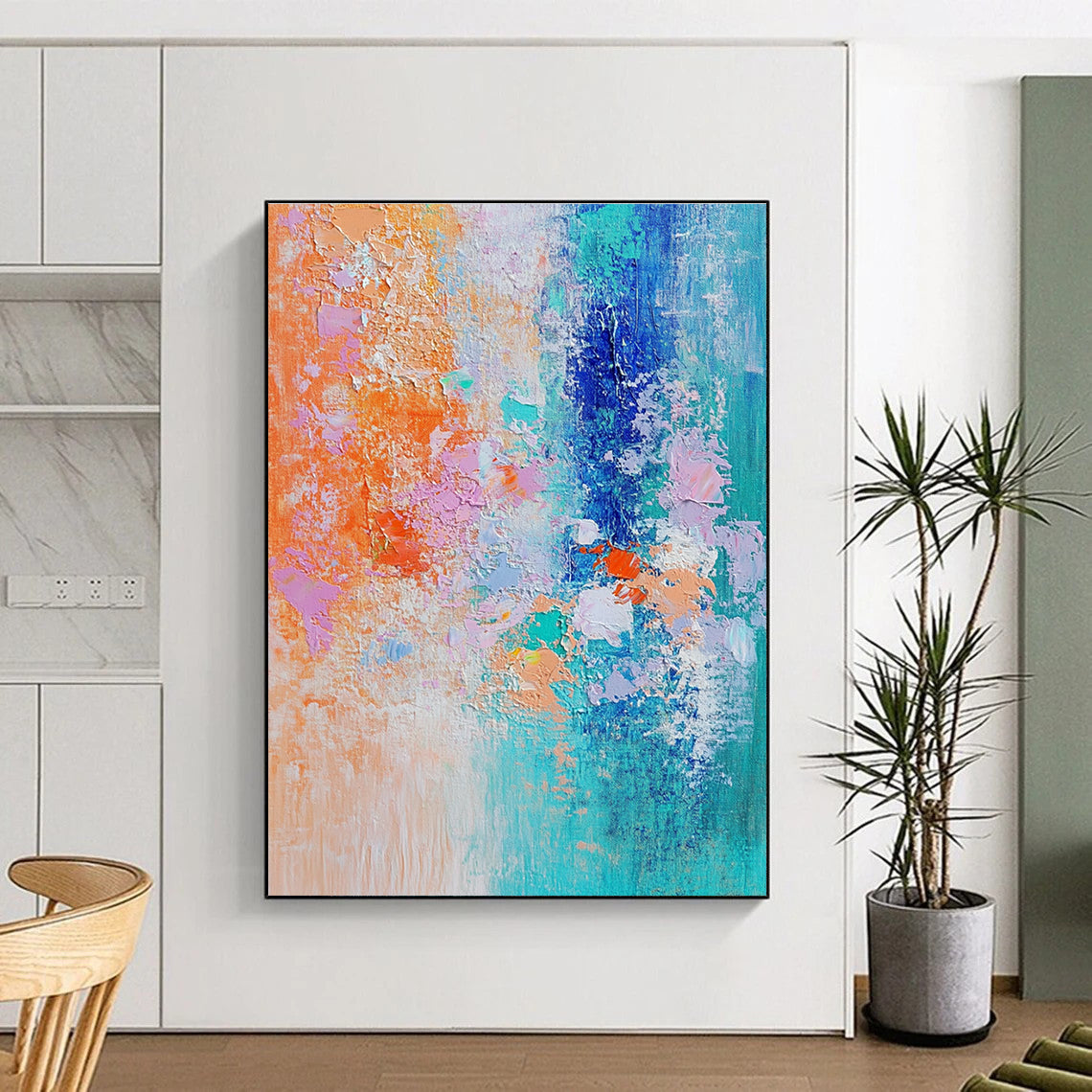 Colorful Textured Abstract Painting with Vibrant Palette WINK624