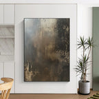 Dark Tonal Abstract Painting with Mysterious Depth WINK253
