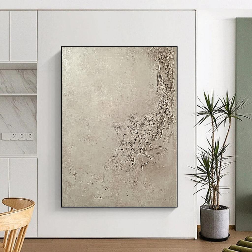 Textured Beige Canvas Minimalist Abstract Painting GAB0355