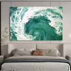 Turbulent Sea Abstract Painting for Dynamic Interiors YHT063