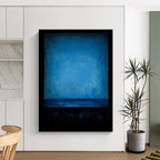 Deep Blue Monochrome Abstract Painting with Quiet Intensity WINK224