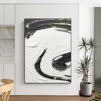 Gray - Brown Abstract Landscape Painting for Serene Home Offices HENG378