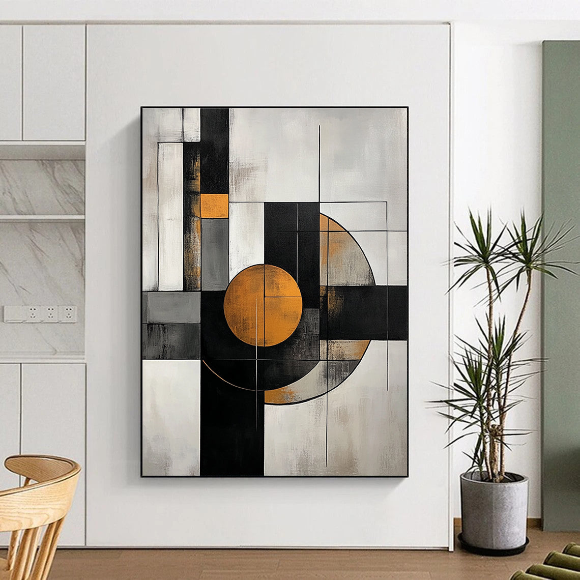 Geometric Abstract Composition - Modern Minimalist Abstract Painting GAB0640