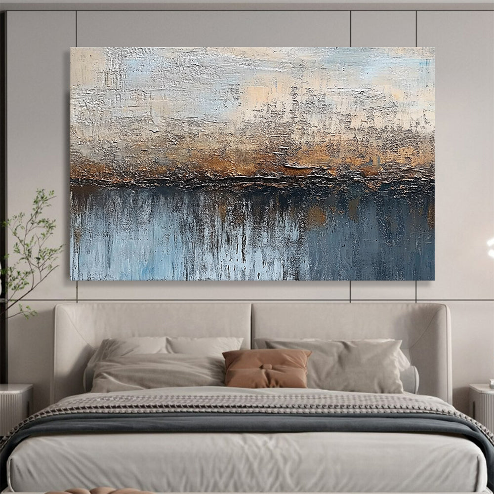 Textured Coastal Impression with Earthy Tones Abstract Painting ABS315