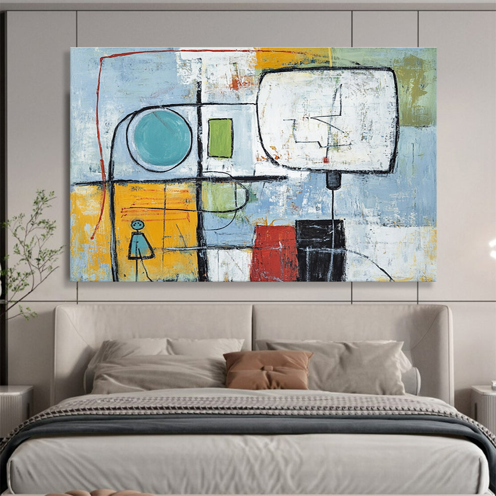 Abstract Figure and Shapes with Mixed Colors Abstract Painting ABS353