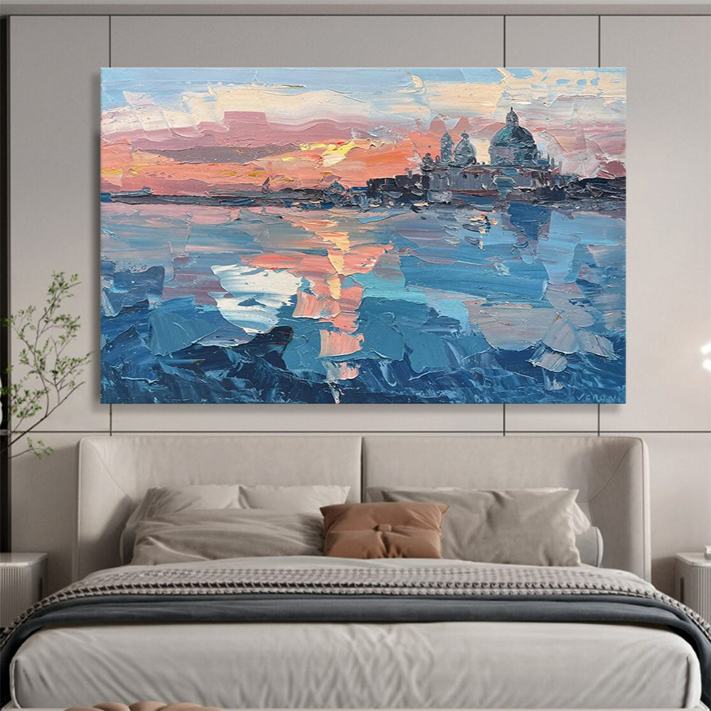 Venice Sunset Abstract Painting for Italian Restaurant Main Halls YHT460