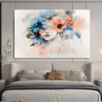 Floral Woman Portrait: Blending Beauty and Nature Abstract Painting ABS157