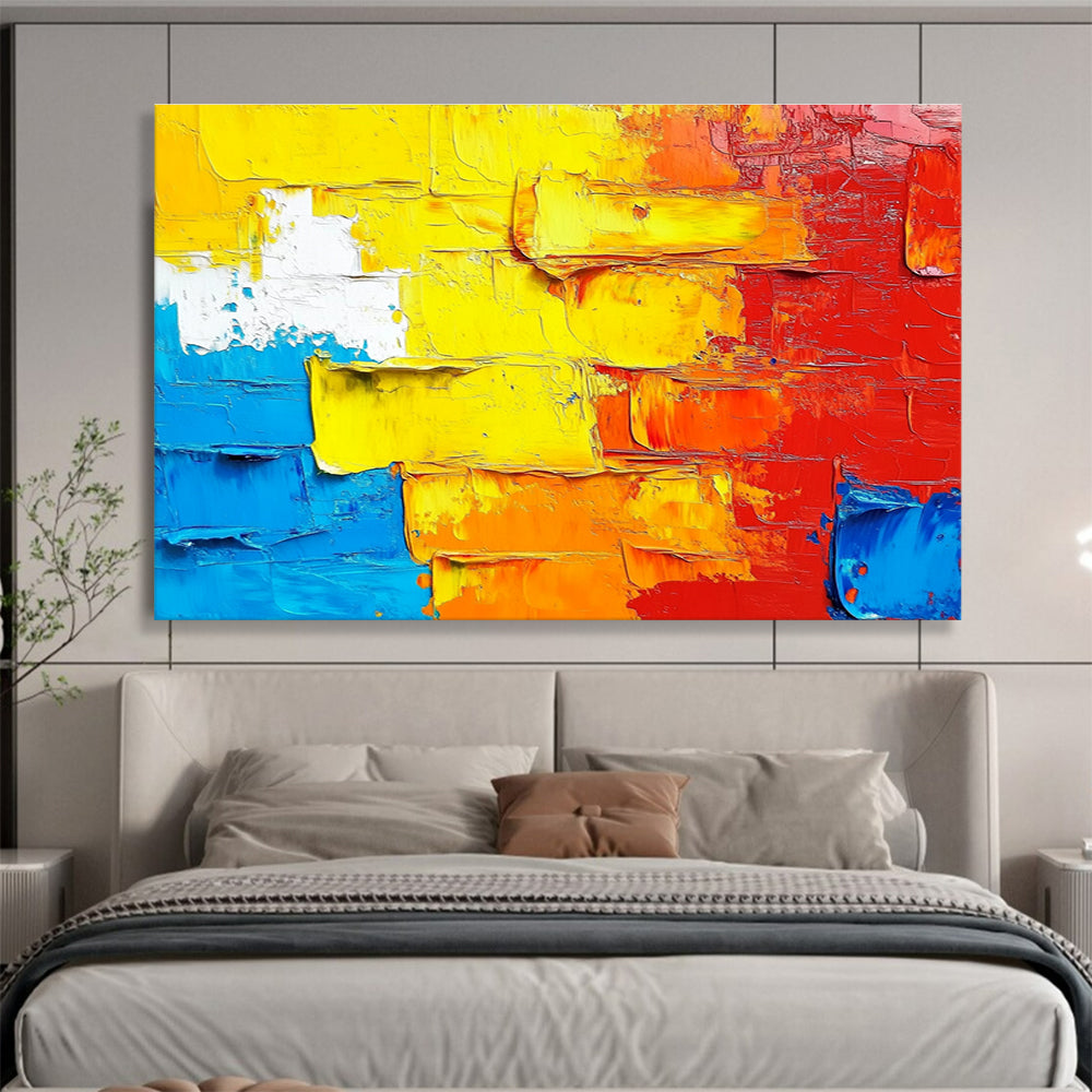 Colorful Impasto Abstract Painting with Rich Textures ABS420
