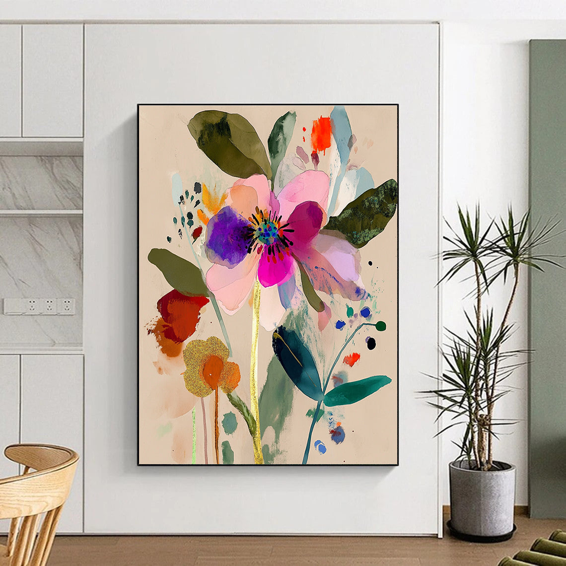 Colorful Abstract Flower Painting of Vibrant Botany GAB0183