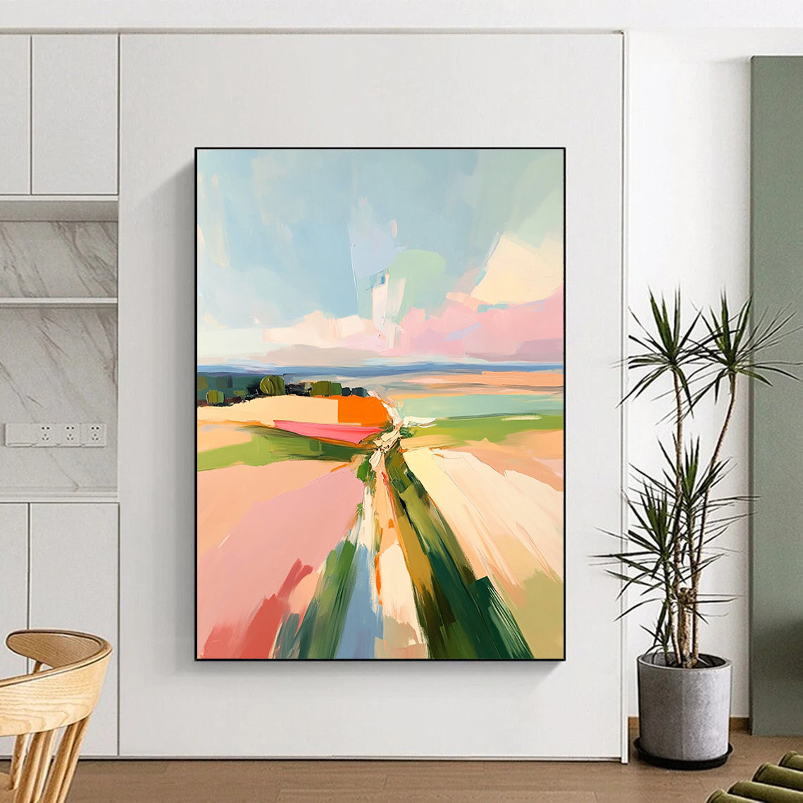 Abstract Landscape with Soft Colors Painting for Serene Living Rooms GAB1144