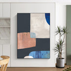 Geometric Color Block Abstract Painting for Modern Office Receptions HENG200