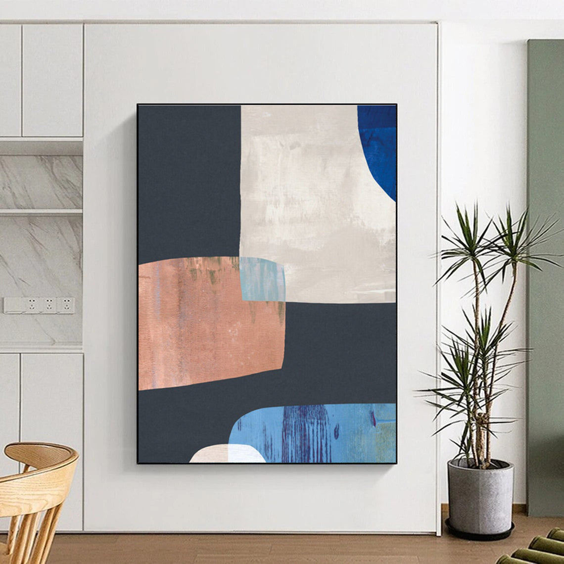 Geometric Color Block Abstract Painting for Modern Office Receptions HENG200
