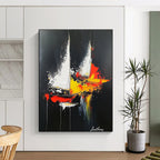 Abstract Sailboats Painting for Nautical - Themed Home Offices GAB1234
