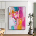 Vibrant Color Block Abstract - Lively Palette - Knife Abstract Painting GAB0657