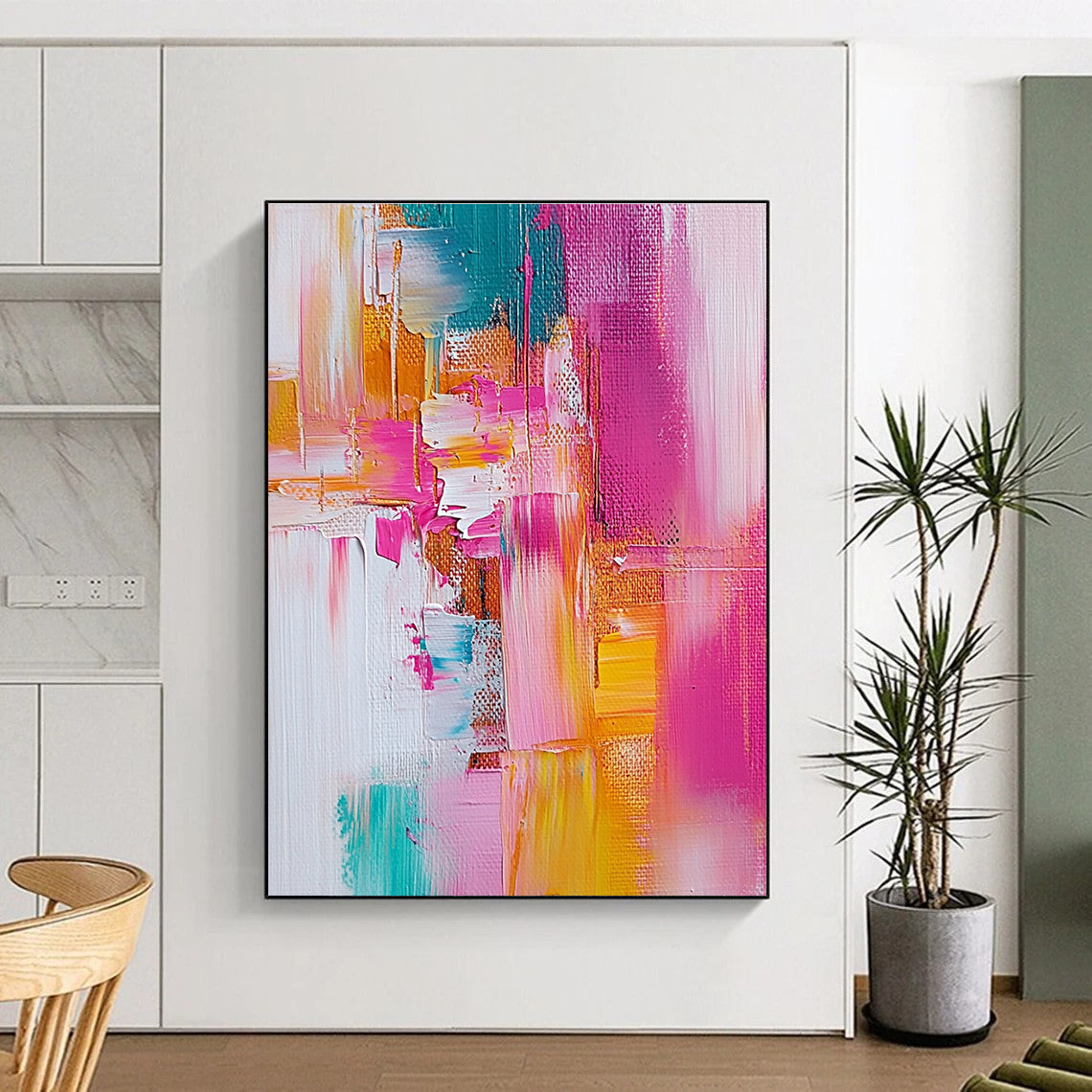 Vibrant Color Block Abstract - Lively Palette - Knife Abstract Painting GAB0657