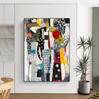 Mixed - Media Abstract Painting for Contemporary Art Galleries GAB1056