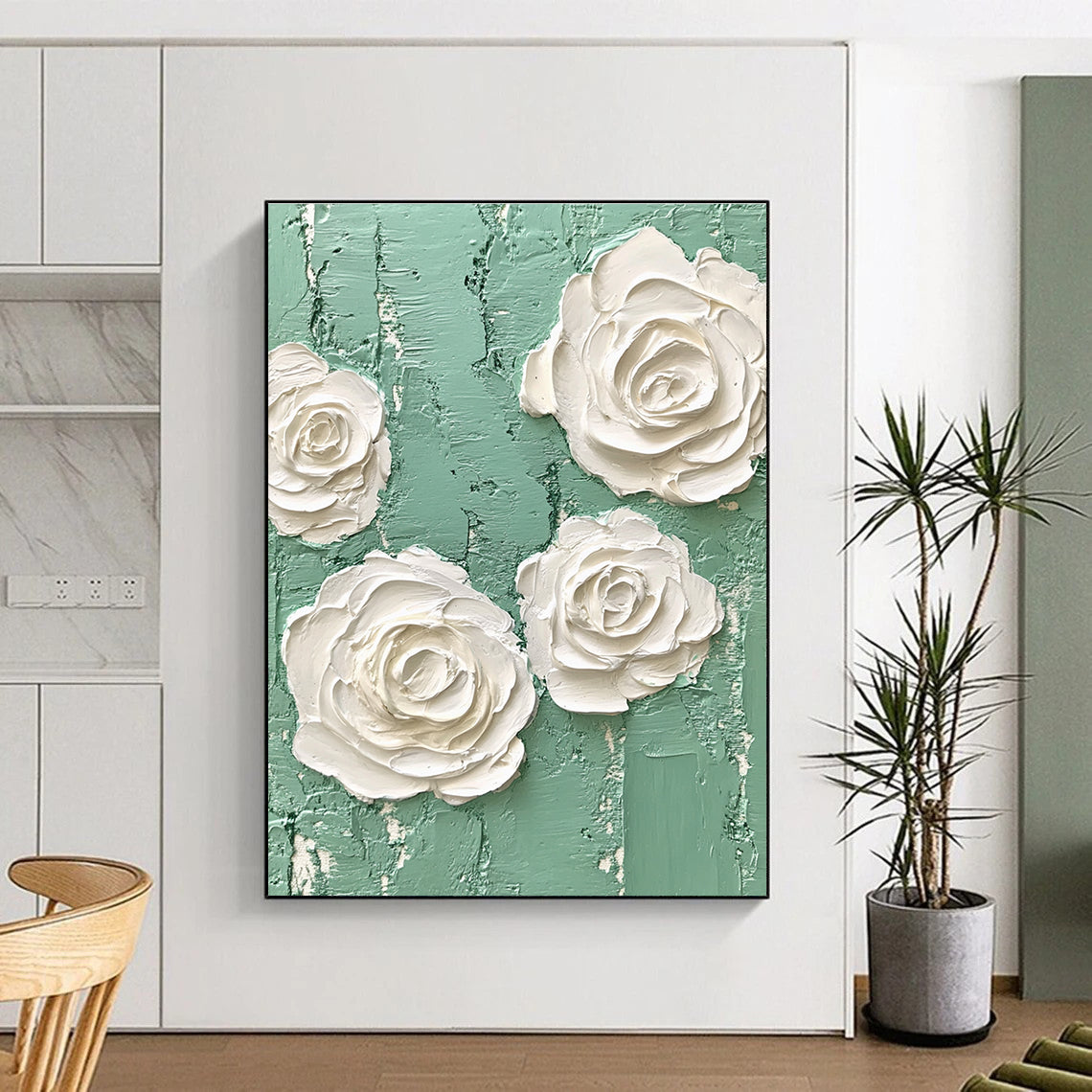Textured Floral Art Abstract Painting for Romantic Interiors GAB1395