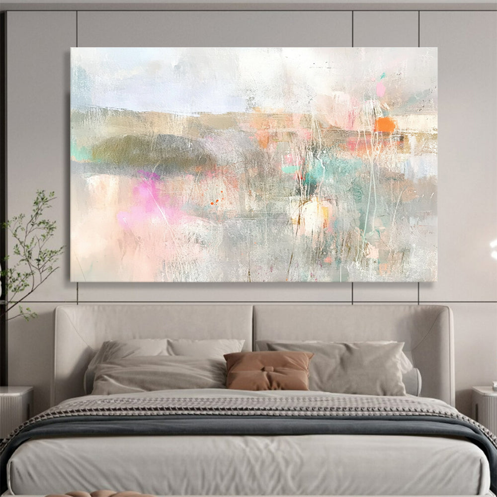 Soft Tones Landscape Abstract Painting with Dreamy, Ethereal Ambiance ABS468