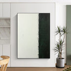 Black and White Textured Abstract Painting with Bold Contrast WINK308