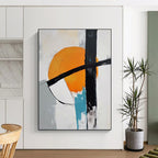 Orange Black Abstract Painting with Bold Statements WINK697