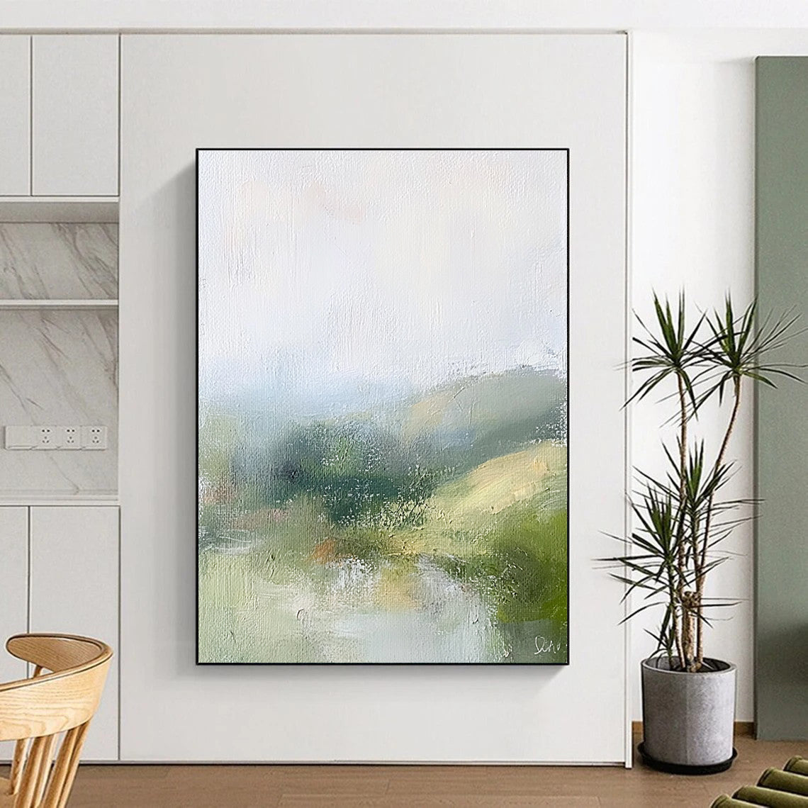 Misty Landscape Abstraction Painting with Ethereal Calm WINK184