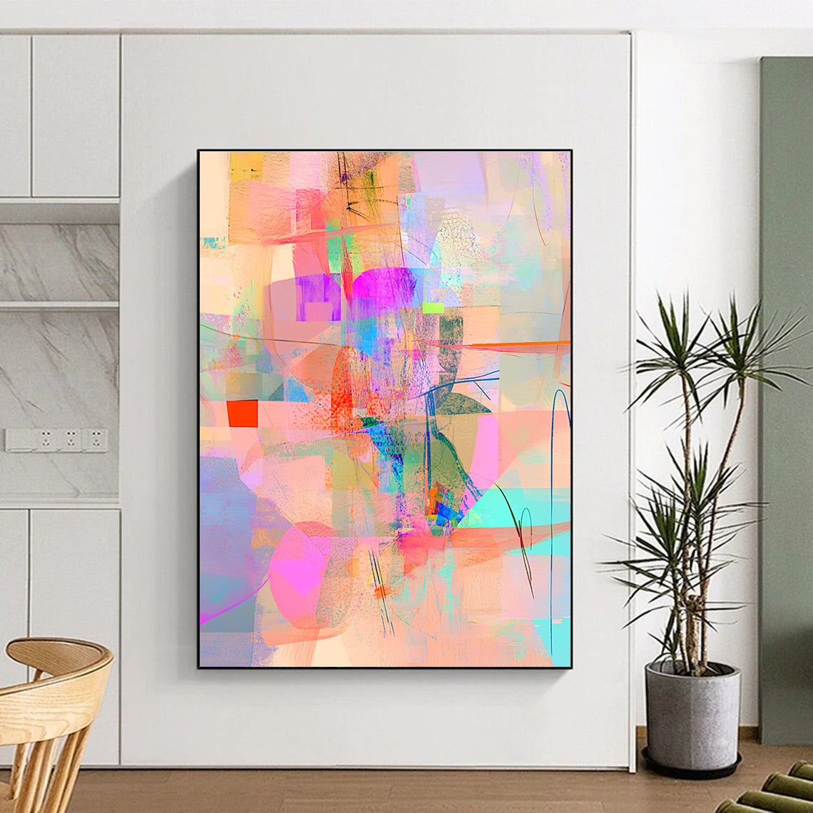 Colorful Collage Abstract Painting for Creative Studios GAB1028