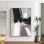 Dynamic Monochrome Abstract Painting with Flowing Movement WINK504