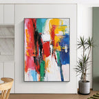 Color Block Abstract Painting with Bold Vibrancy WINK786