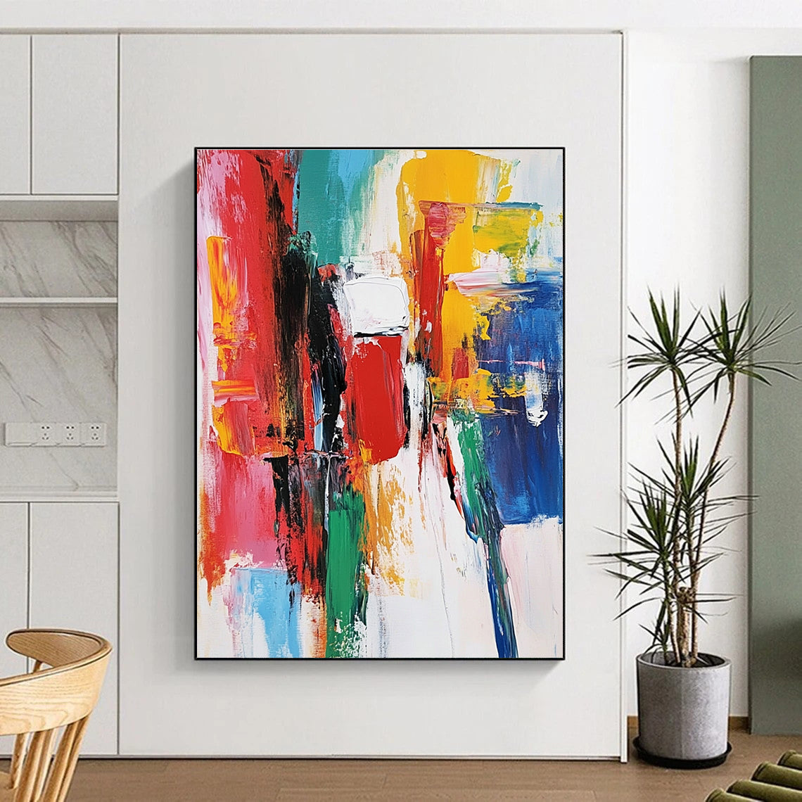 Color Block Abstract Painting with Bold Vibrancy WINK786
