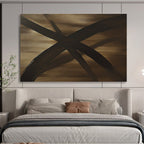 Bronze - Toned Abstract Cross Abstract Painting ABS583