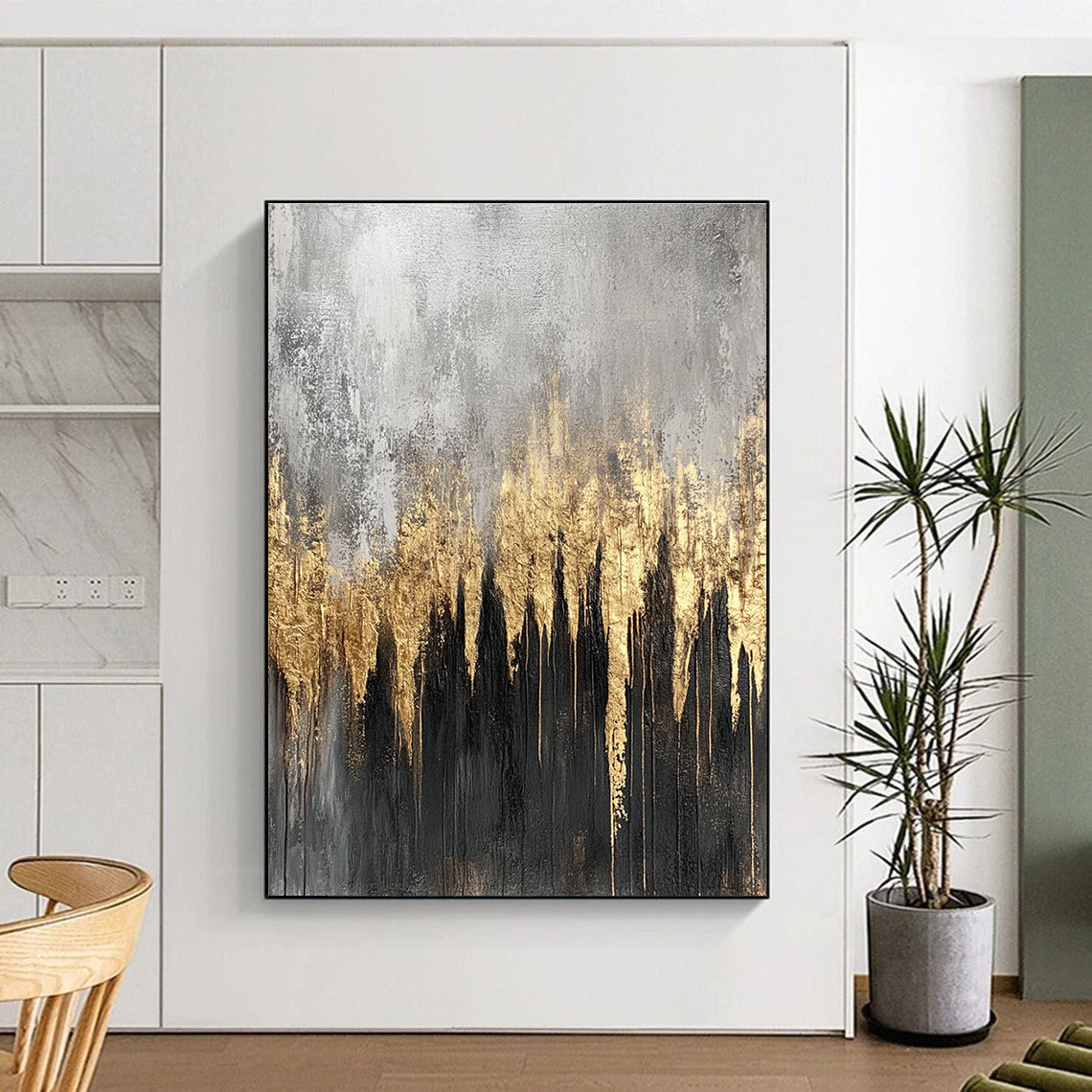 Gold - Forest Abstract Painting for Elegant Living Rooms GAB0860