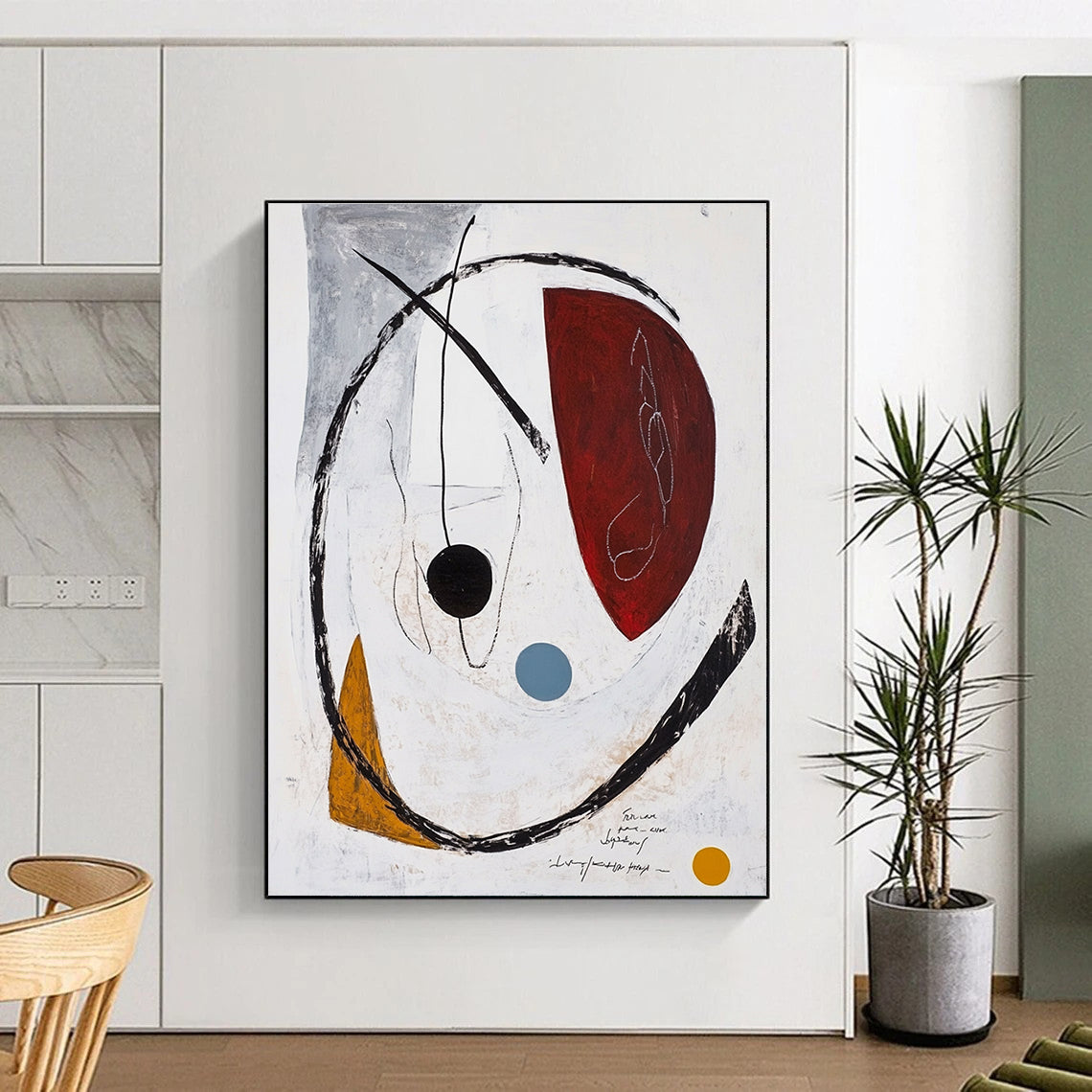 Circular Abstract Composition Painting for Modern Gallery Corridors GAB1246
