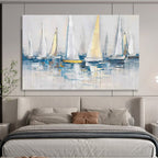 Sailboat Fleet Abstract Painting for Yacht Club Dining Rooms YHT259