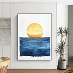 Sun and Sparkling Sea Abstract Painting for Nautical - Inspired Living Rooms GAB0991