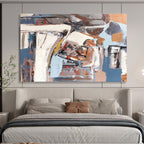 Abstract Coastal Geometry Modern Seascape Painting for Contemporary Spaces YHT025
