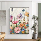 Repetitive Floral Field Abstract Painting for Botanical Garden Gift Shops HENG087