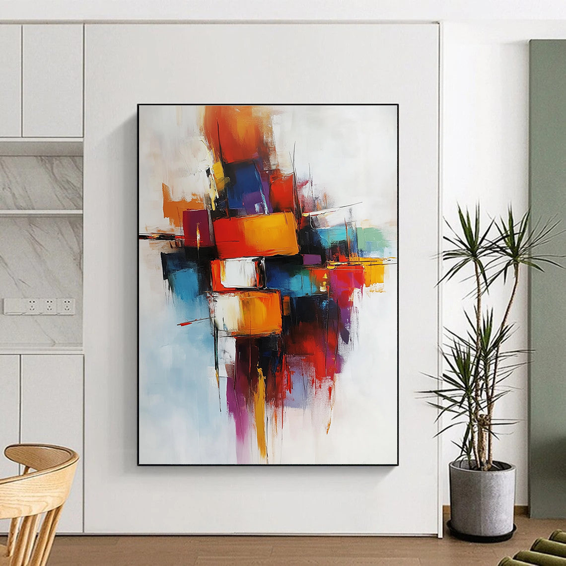 Colorful Block - Shaped Abstract Painting for Creative Studios GAB0886