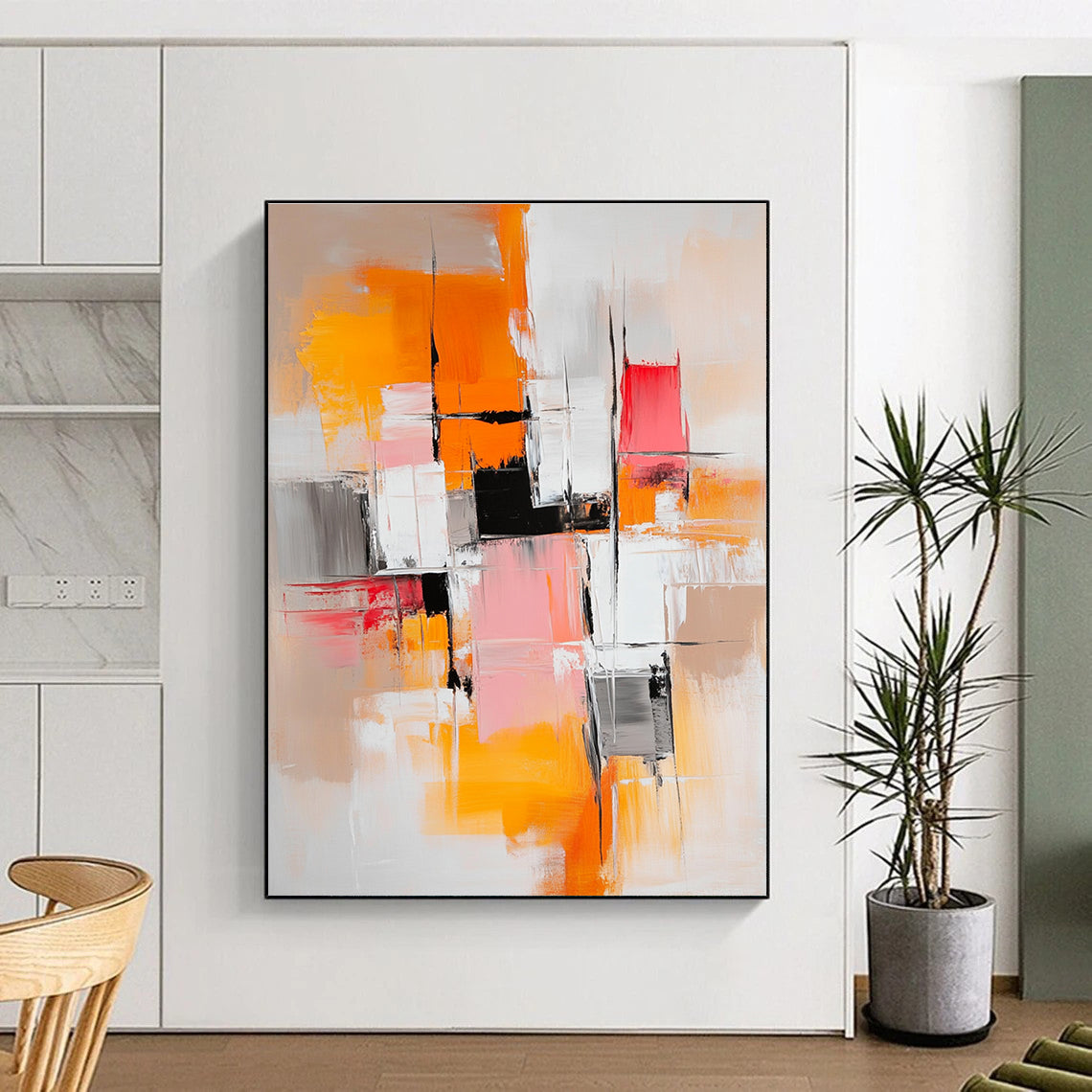 Color Block Abstract Painting with Vibrant Geometry WINK760
