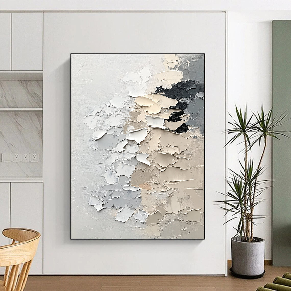 Neutral Textured Abstract Painting with Subtle Complexity WINK607